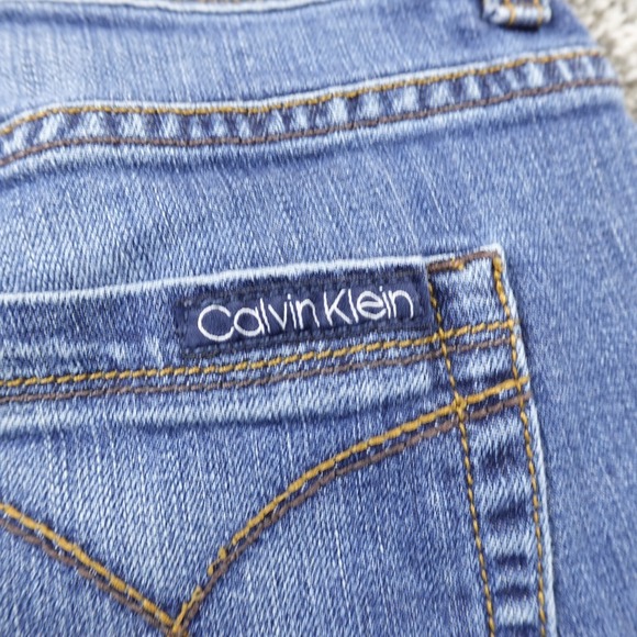 Calvin Klein Jeans Womens 32 Dark Blue Denim Pants High Rise Skinny Stretch Y2K - Picture 11 of 12